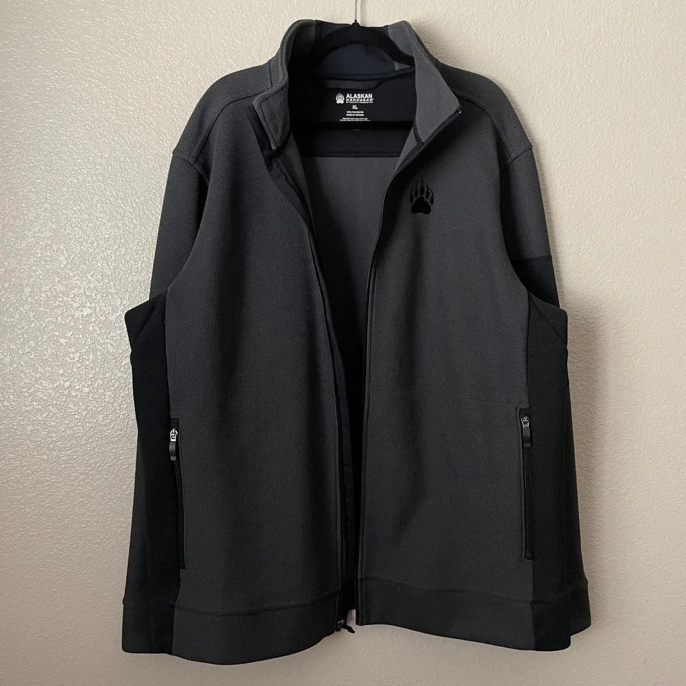 Alaskan Hardgear Jacket‎ Mens XL Gray Graveltec Fleece Full Zip Outdoor Hiking